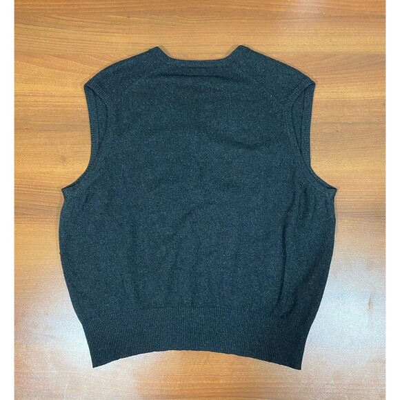 Vintage Gimbels Sweater Vest Men’s Size L 100% Cashmere Charcoal Gray Scotland - Picture 6 of 7